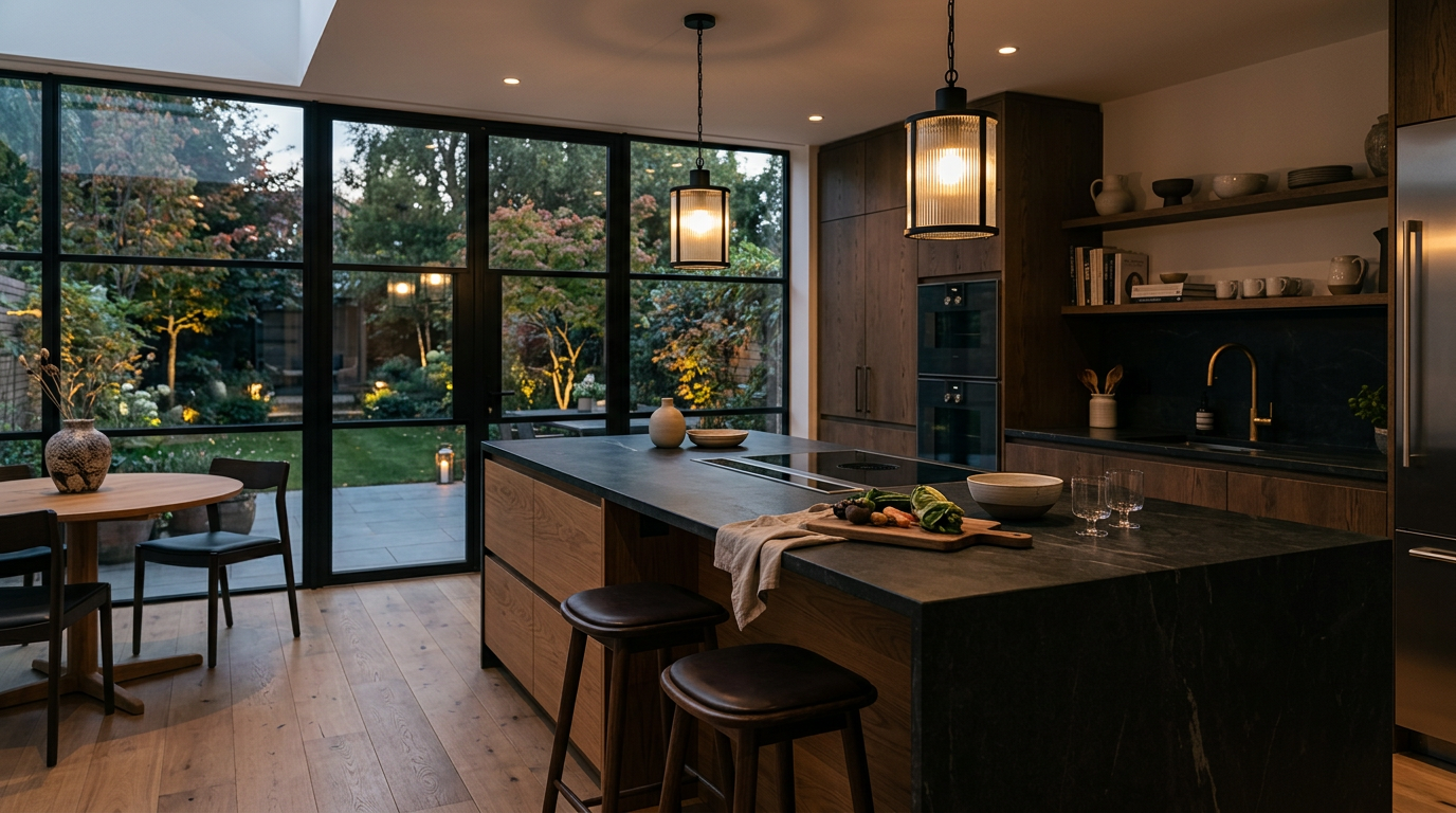 Moderne Premium-Küche mit Kochinsel